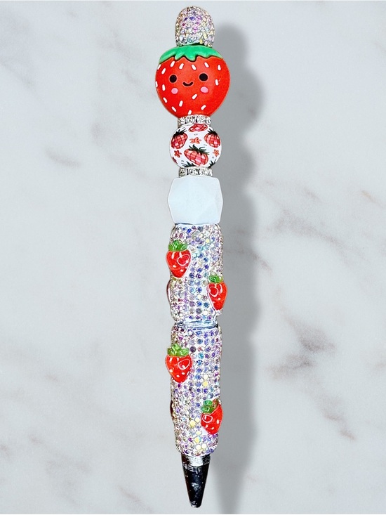 Handmade Other - Strawberry Rhinestone Twist Pen